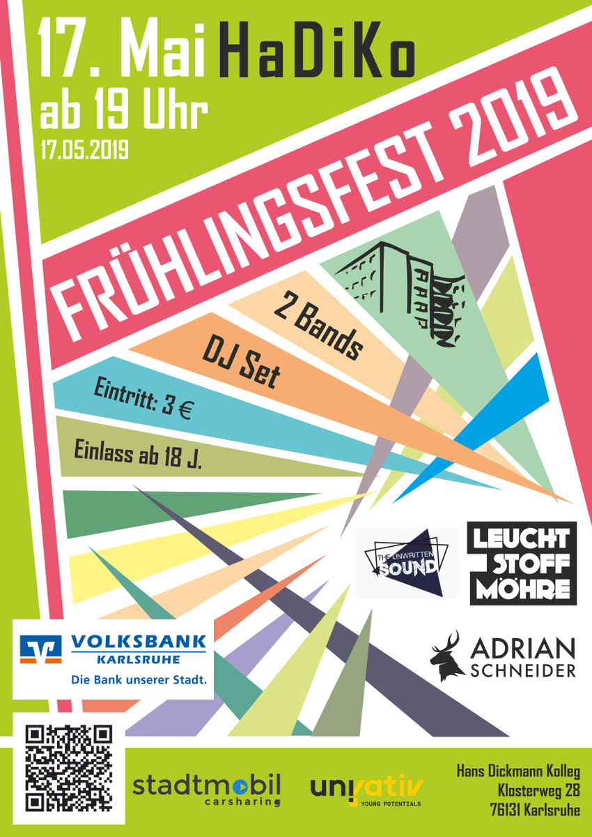 Nach 5 Jahren Pause ist es am 17.05. endlich wieder so weit: Das HaDiKo veranstaltet ein krachendes Heimfest, das Frühlingsfest!